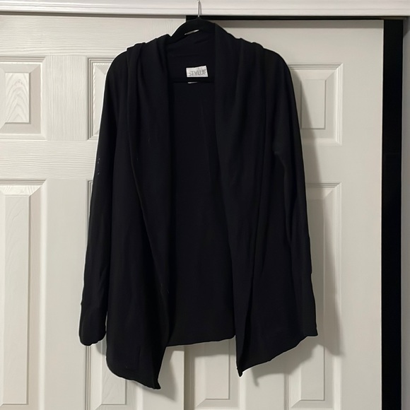 STYLUS Sweaters Black Hooded Cardigan Poshmark